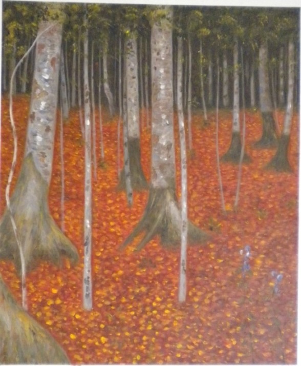 Vendita falso d'autore bosco di betulle di Klimt